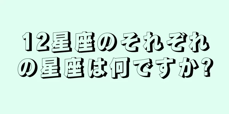 12星座のそれぞれの星座は何ですか?