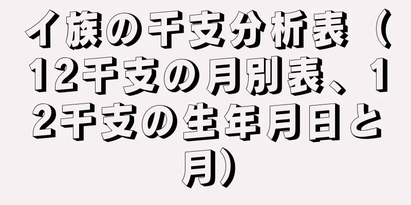 イ族の干支分析表（12干支の月別表、12干支の生年月日と月）
