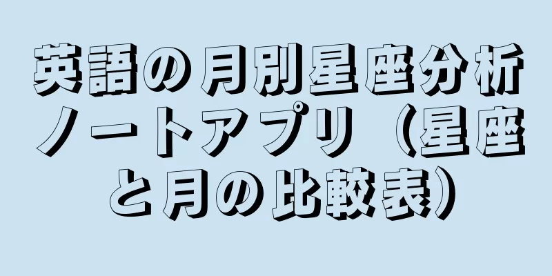 英語の月別星座分析ノートアプリ（星座と月の比較表）