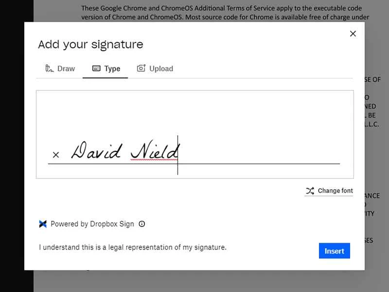 在 Dropbox 上簽署文件的人