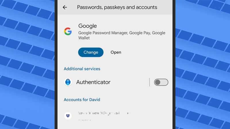密碼、通行金鑰、帳戶設置