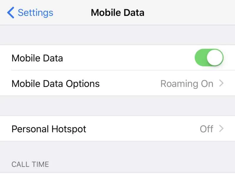 iOS 系統內的資料設定。