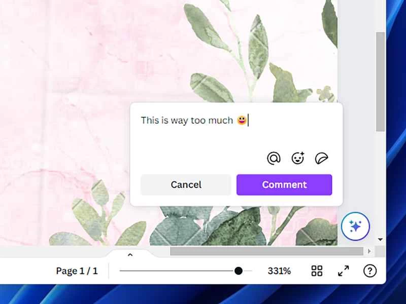 Canva上的評論功能