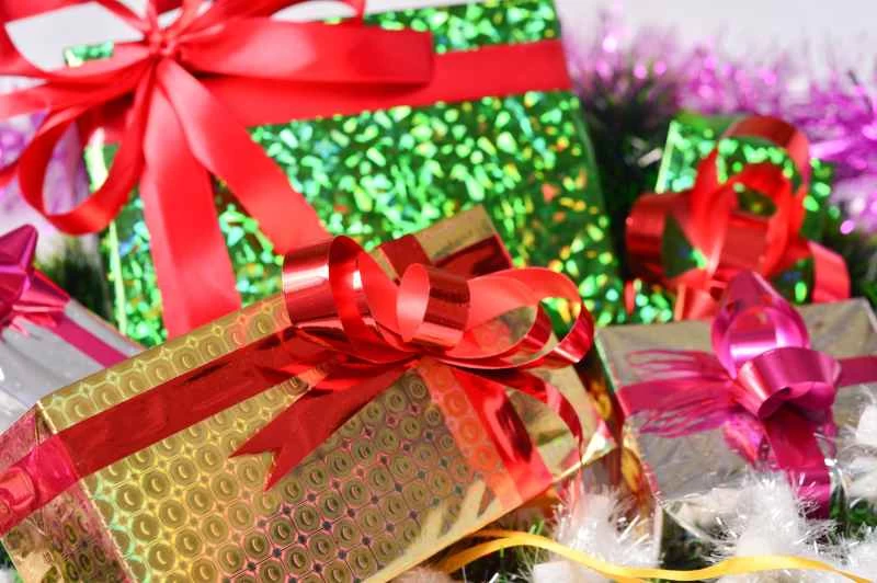 聖誕背景，禮盒的影棚拍照