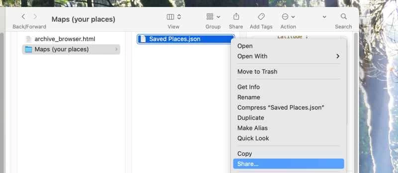 蘋果選單中展示如何將Google地圖資料匯入蘋果地圖。