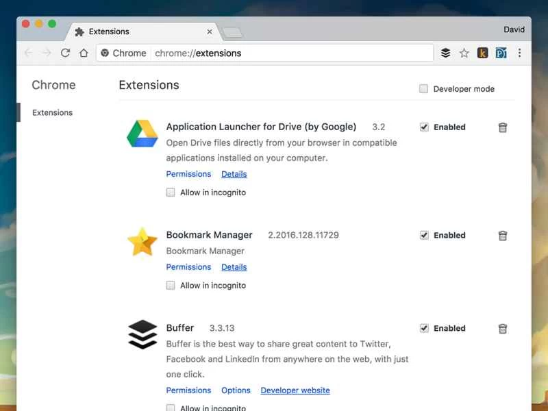 您可以啟用或停用 Google Chrome 擴充功能。