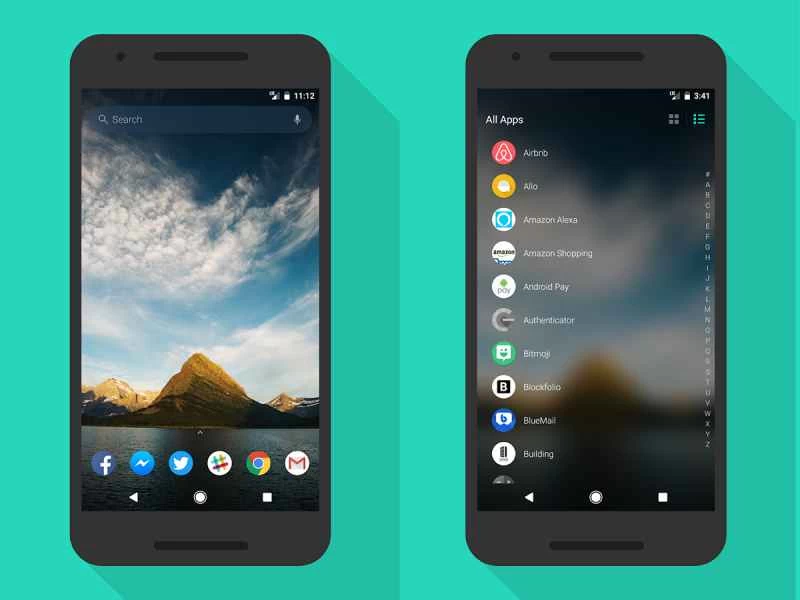 在安卓手機上執行 Evie Launcher。