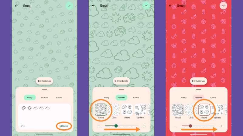 菜單展示如何製作表情符號壁紙