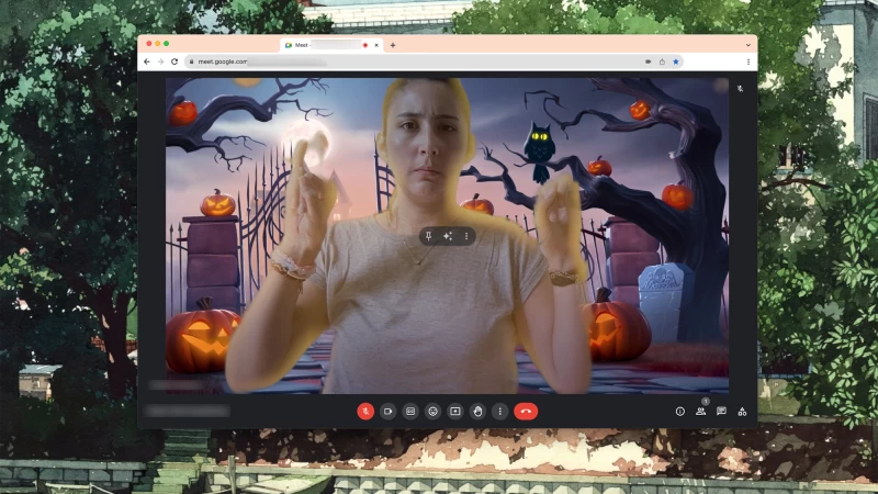 在 Google Meet 上使用手勢的人