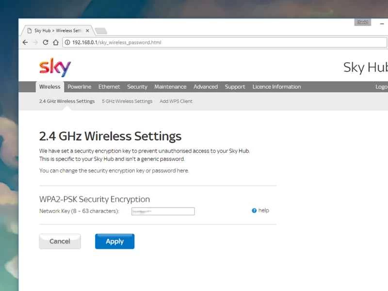 2.4 GHz 無線路由器的 Wi-Fi 設定。