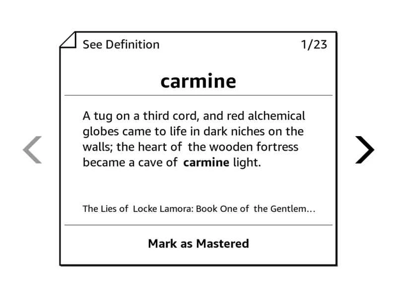 亞馬遜 Kindle 單字釋義螢幕