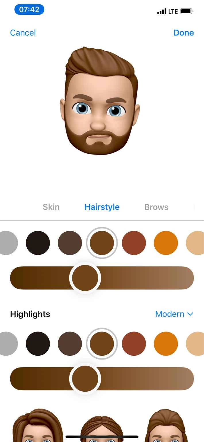 Memoji 創建器截圖
