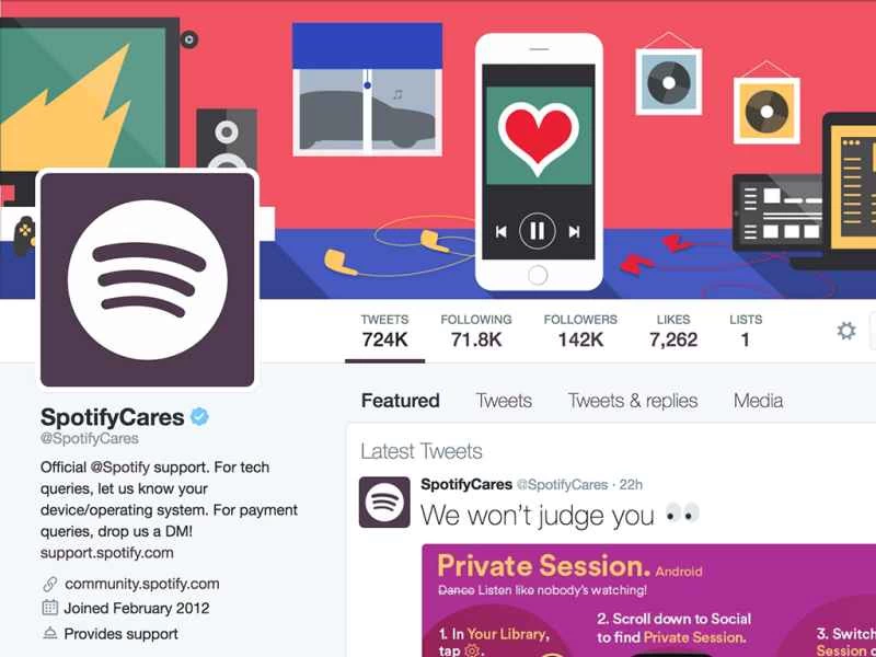 @SpotifyCares 的 Twitter 帳號。