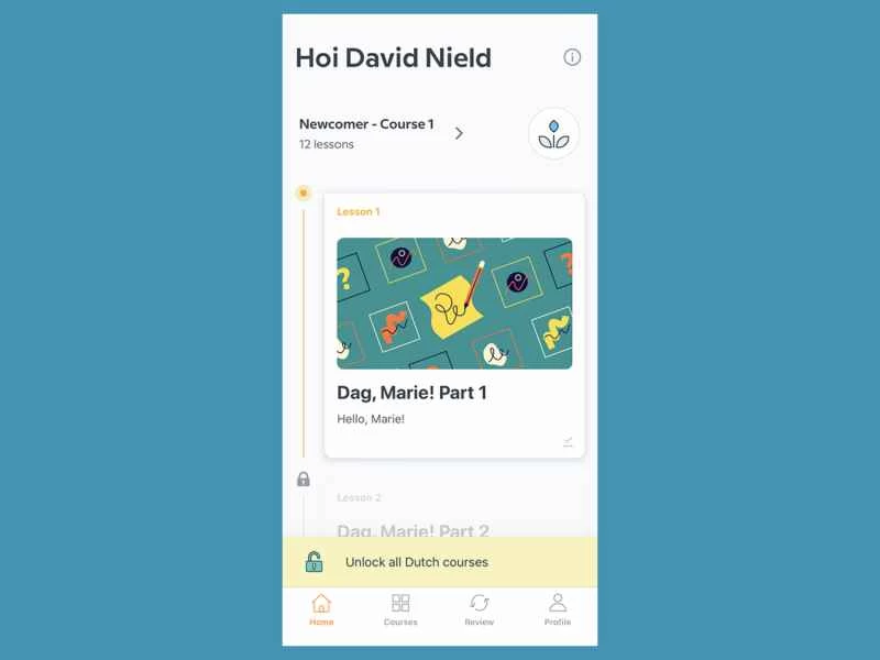 Babbel應用程式的螢幕截圖
