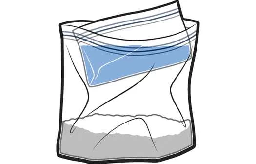 將小號自封袋放入大號自封袋中