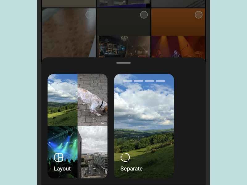 Instagram 內建的拼貼畫製作功能。
