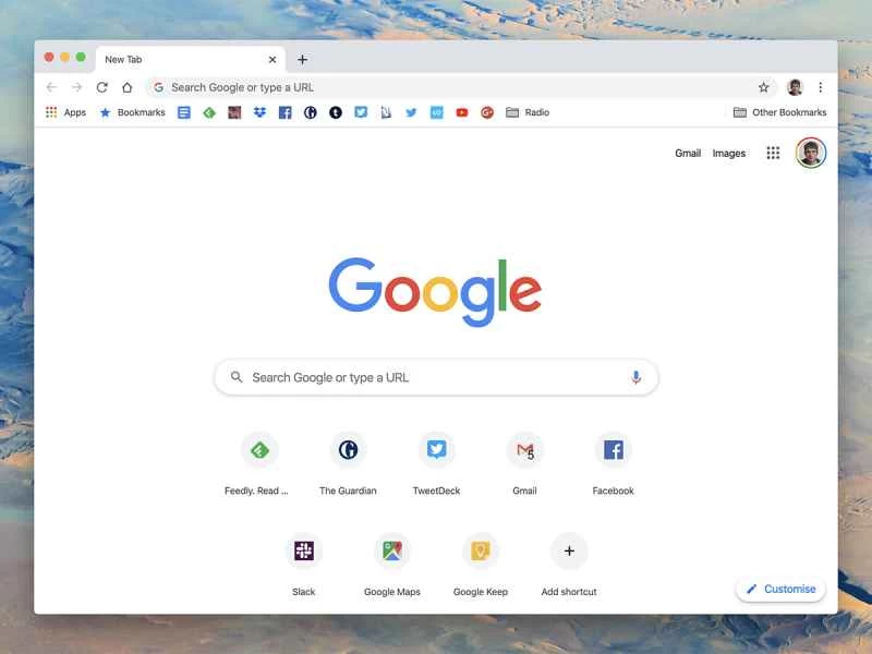 GoogleChrome瀏覽器的螢幕截圖