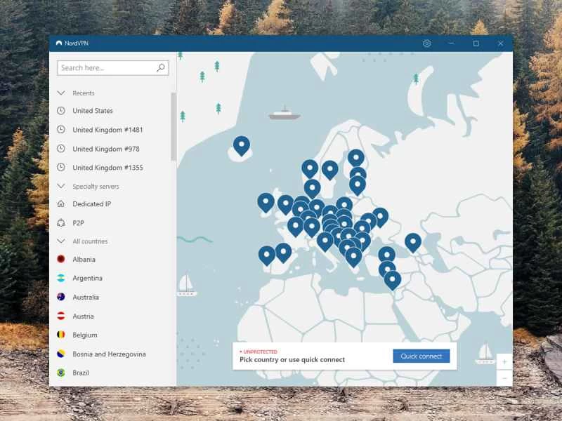 NordVPN Mac 版螢幕截圖