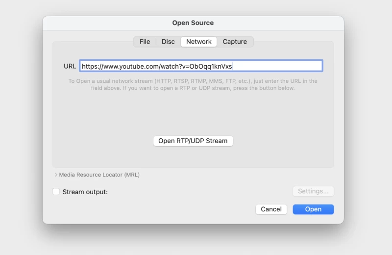 使用 VLC 播放器觀看 YouTube 影片