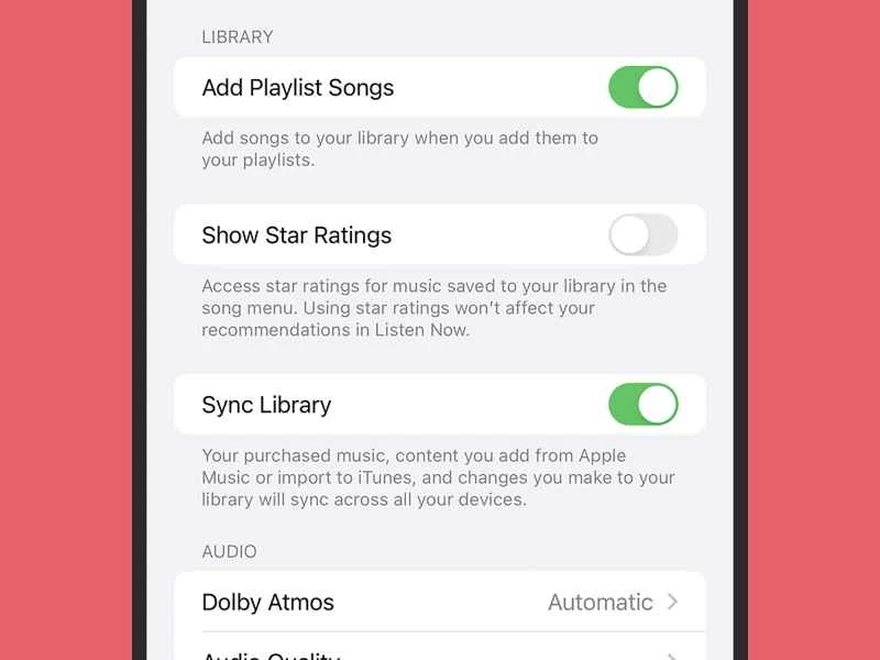 iPhone 上 Apple Music Classical 的設定。
