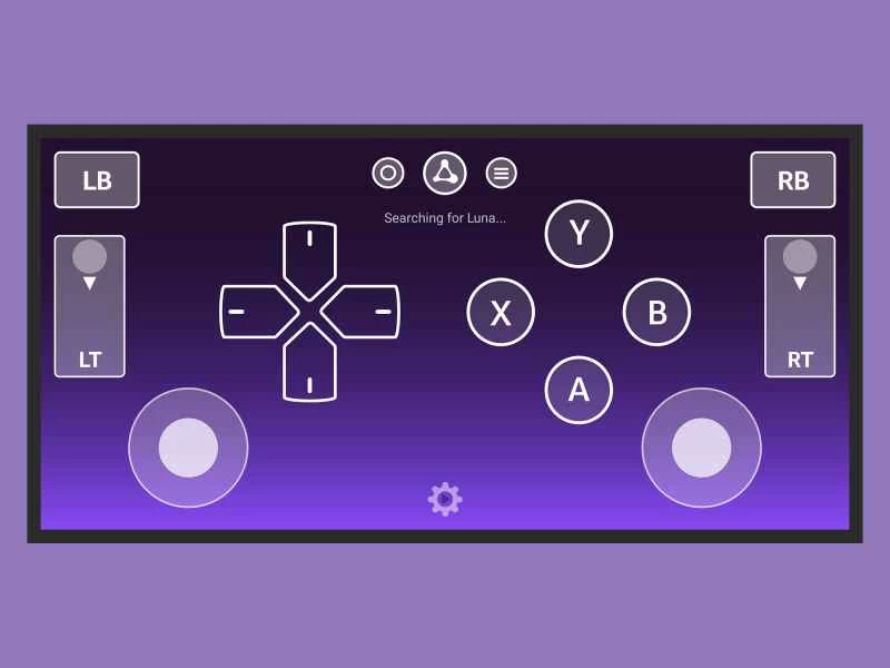 手機螢幕上 Luna 控制器的控制示意圖。