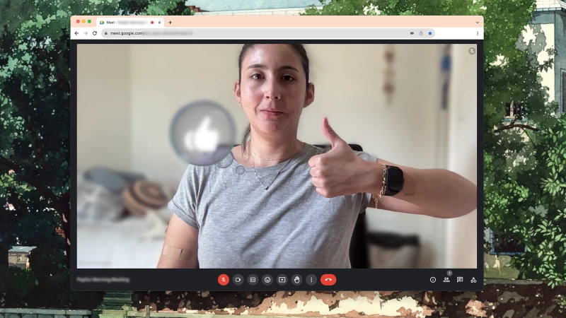macOS Sonoma 上的豎起大拇指手勢