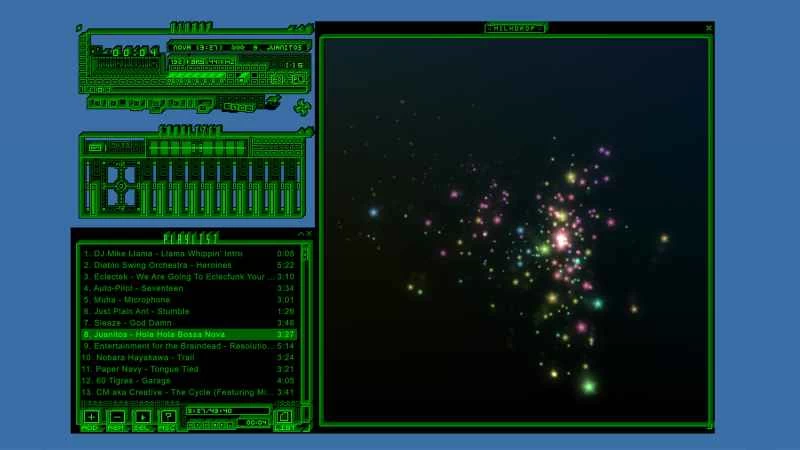 瀏覽器標籤頁顯示網頁上的 Winamp