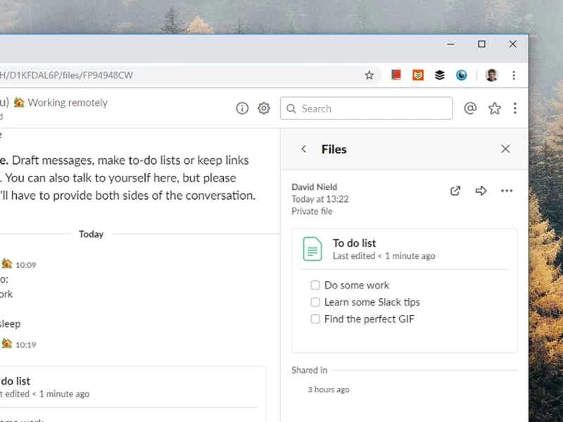 Slack待辦事項清單截圖