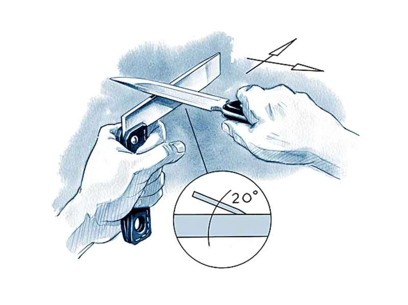 野外磨刀的正確方法。