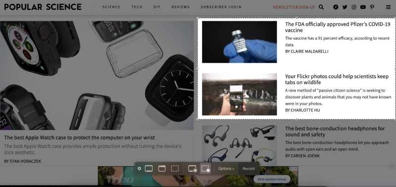 螢幕截圖展示如何在 macOS 上截圖。