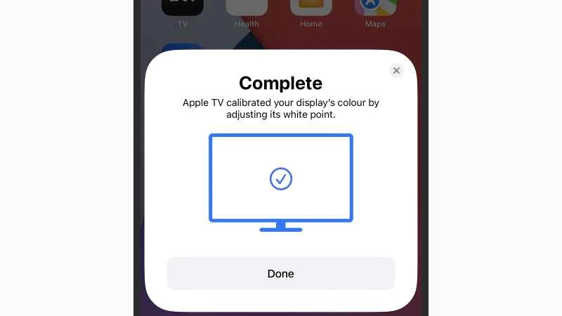 在 iPhone 上調整 Apple TV 4K 色彩平衡的介面。