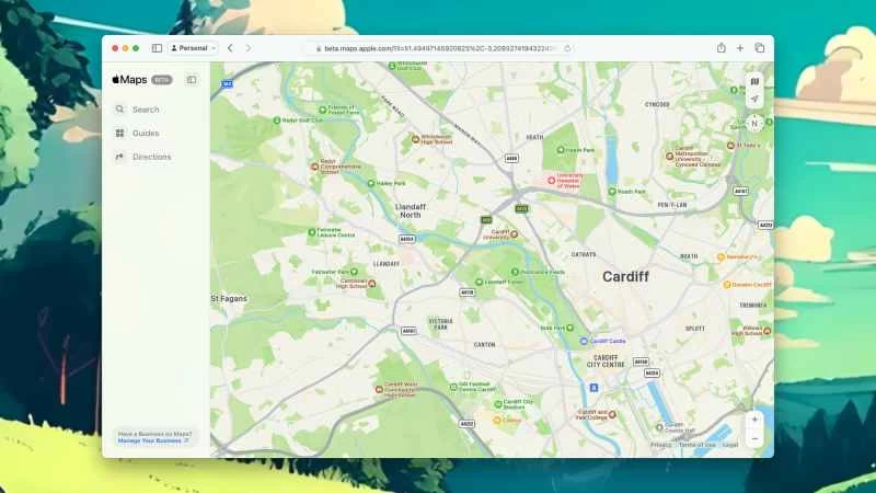 蘋果地圖截圖，顯示卡迪夫