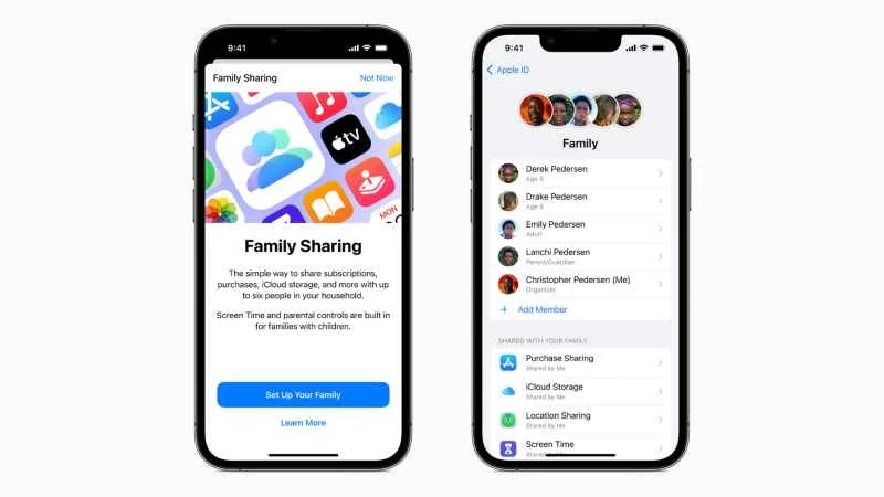 家庭共享選項截圖