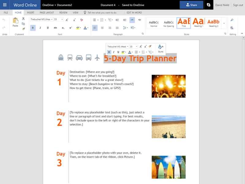 Word Online Microsoft Office 文字編輯器介面