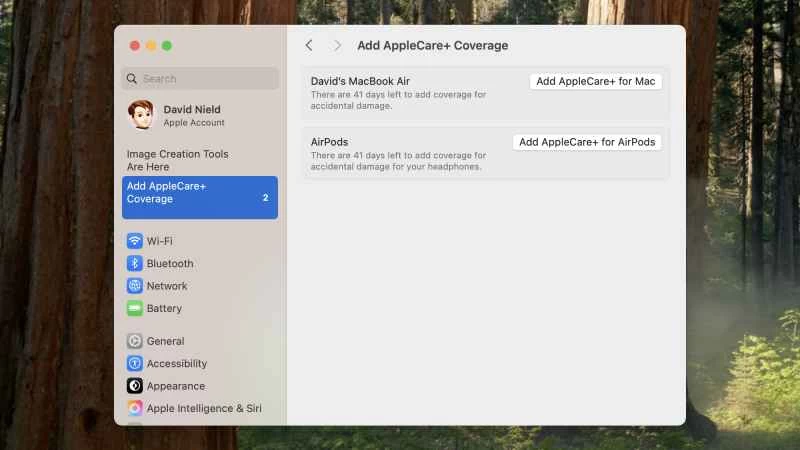 AppleCare+選項截圖