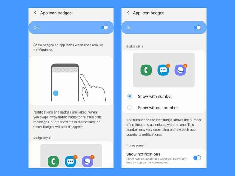 三星 Galaxy S10 螢幕上的通知選單。