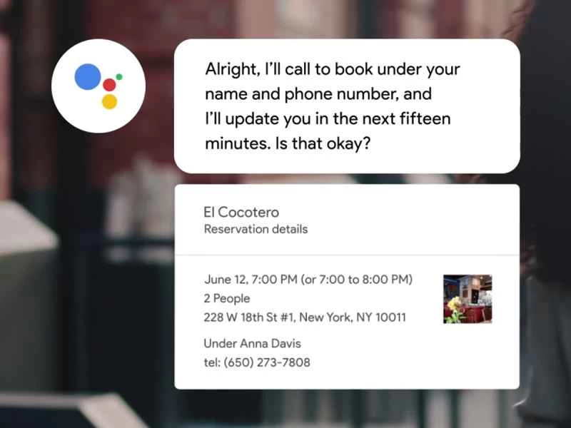 Google Duplex 介面。