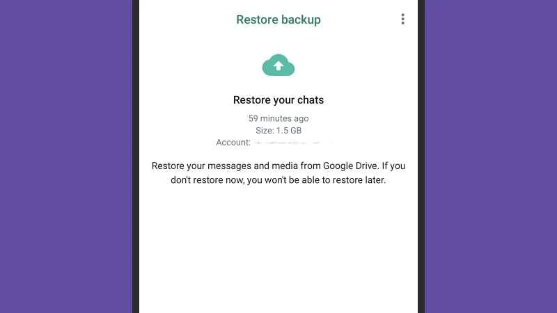 WhatsApp 可以從 Google 雲端硬碟備份中復原訊息。