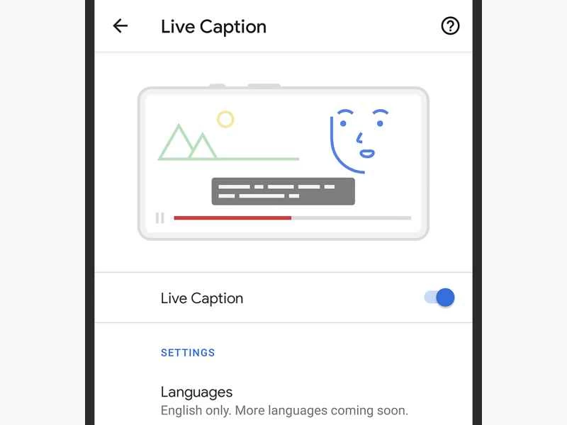 在手機上啟用 Google 即時字幕的使用者介面