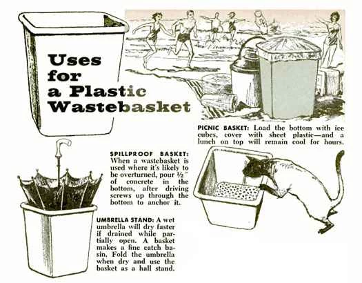 塑膠垃圾桶：1961年7月