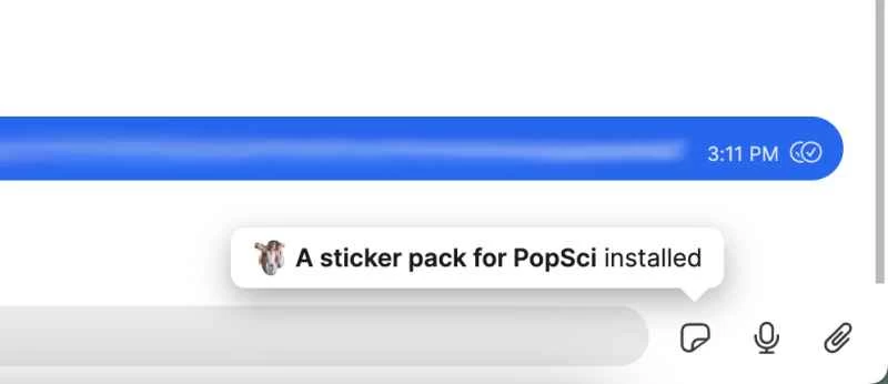 Signal 的貼紙選單。