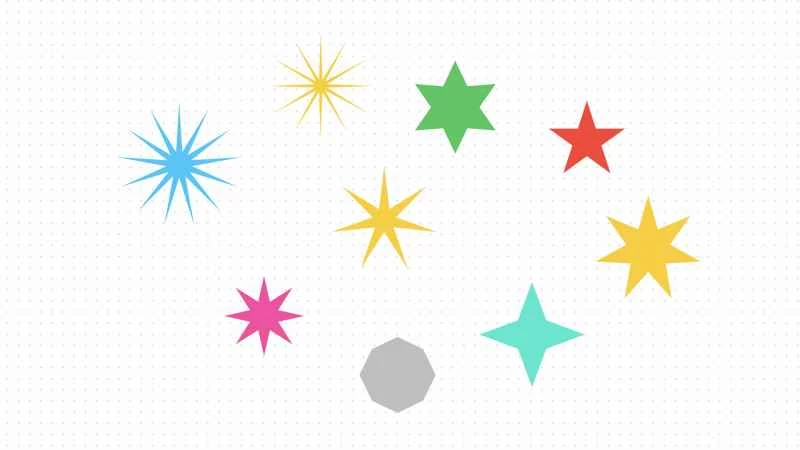 蘋果 Freeform 網站上星形元素的螢幕截圖。