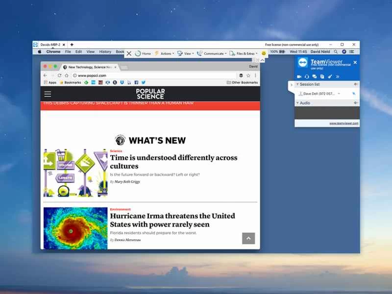 使用遠端電腦存取工具 TeamViewer 從 Microsoft Windows PC 存取 Apple macOS 電腦。
