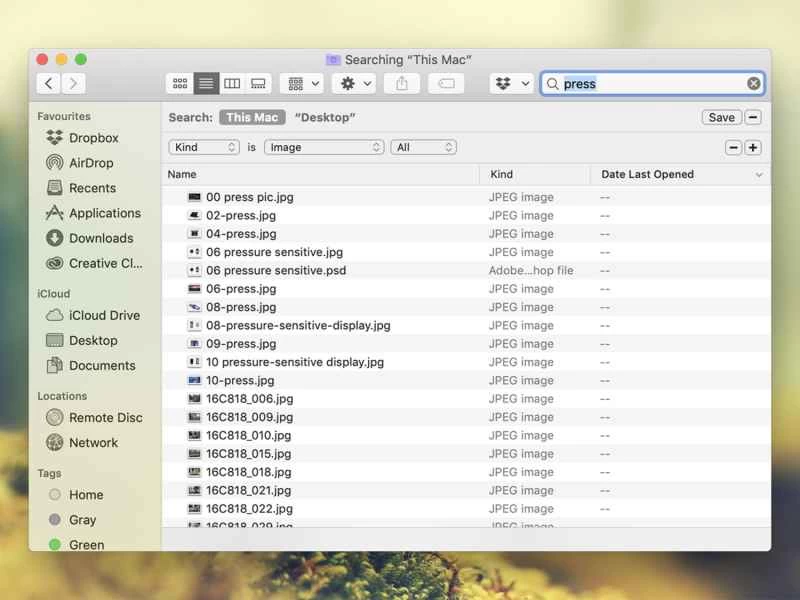 macOS 上的 Finder 窗口，顯示圖像檔案。