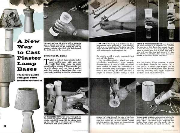 一篇關於自製燈具的文章，摘自1961年《大眾科學》雜誌。