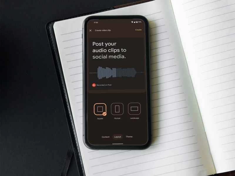 Android 的錄音機應用程式讓向社群媒體發布音訊變得輕而易舉。