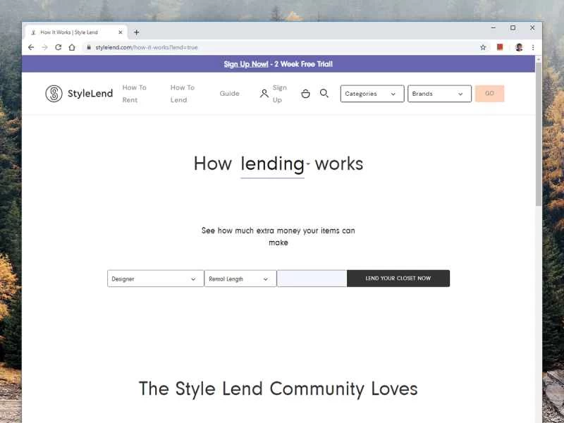 Style Lend網站的截圖