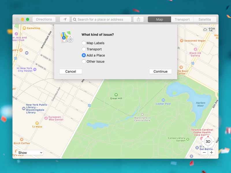 回報 macOS 電腦上的 Apple Maps 問題。