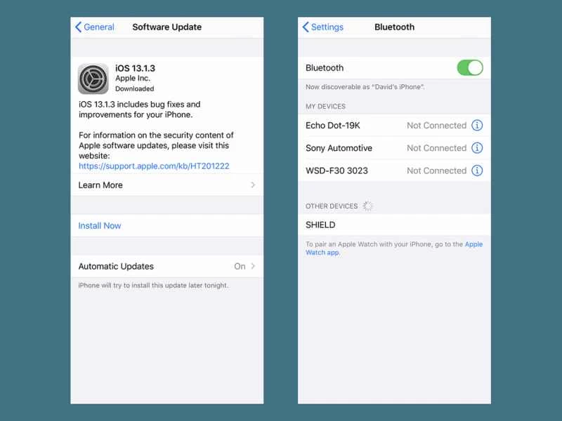 iOS 13 藍牙連線螢幕截圖