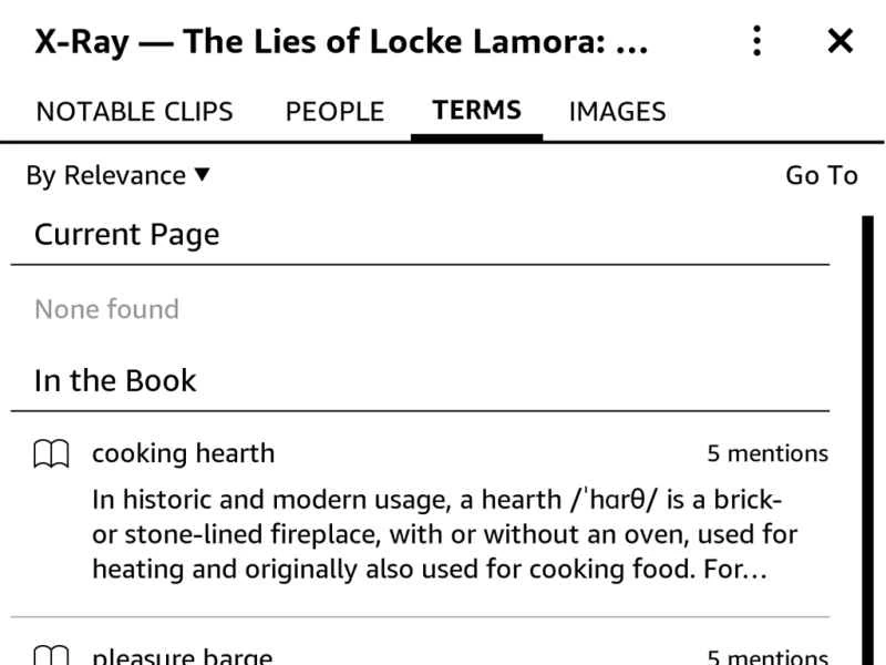 亞馬遜 Kindle X 光功能螢幕